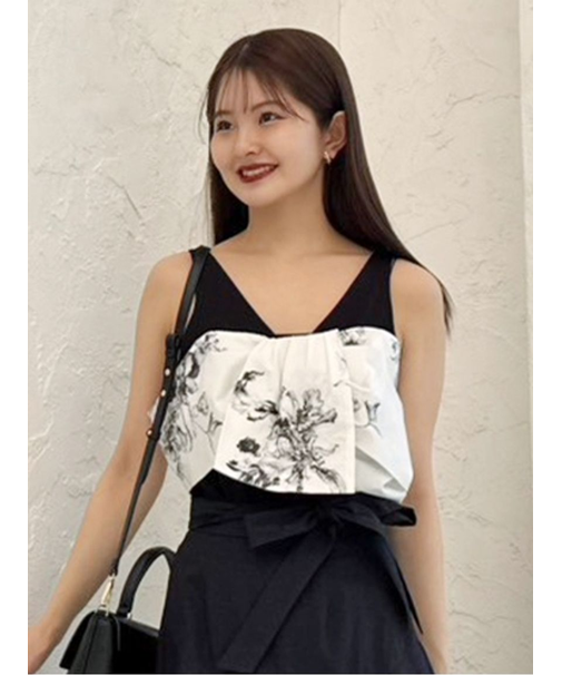 リボンディテールカットプルオーバー