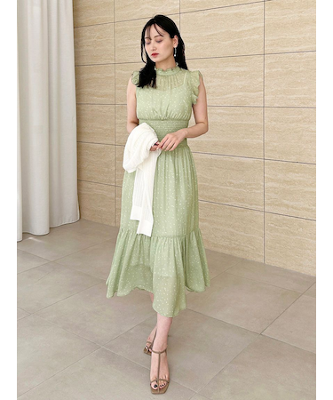 ノースリーブプリントワンピース