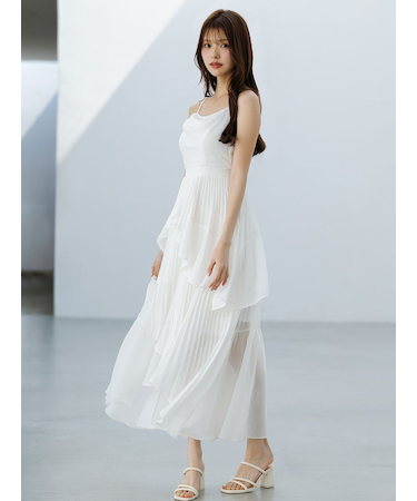 アシメントリーティアードキャミワンピース