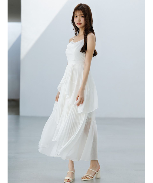 アシメントリーティアードキャミワンピース