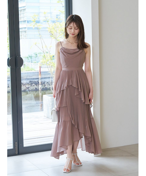 アシメントリーティアードキャミワンピース