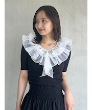 フリルカラーカットプルオーバー