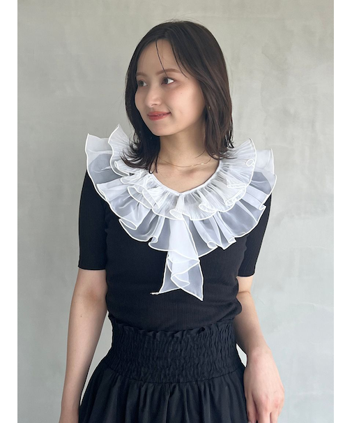 フリルカラーカットプルオーバー