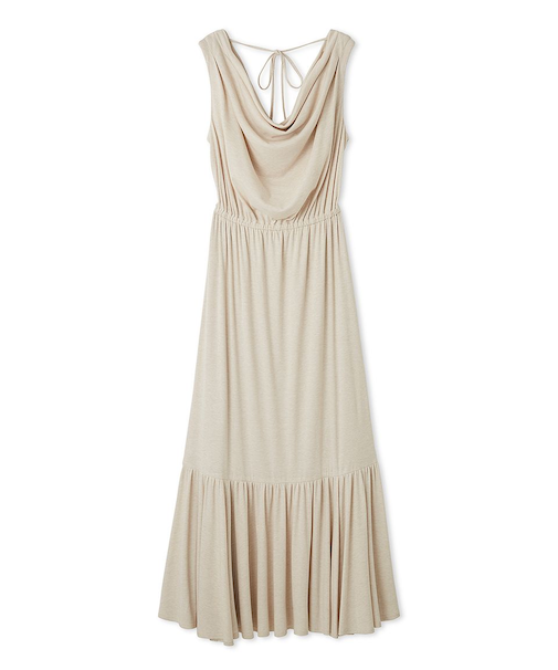 【WEB限定カラーあり】ドレープネックカットワンピース