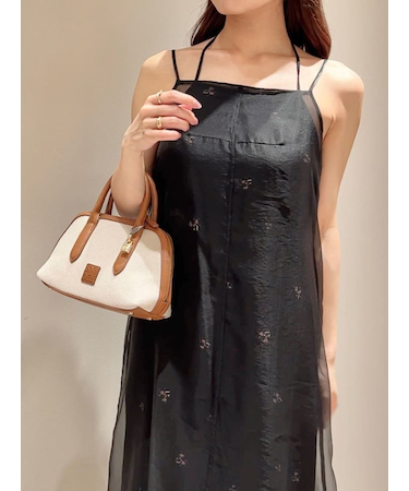 レイヤードプリントキャミワンピース