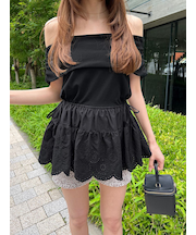 カットオフショルペプラムプルオーバー