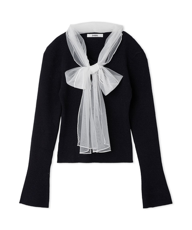 ニュアンスリボンニットプルオーバー