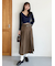 ベルト付きプリーツロングスカート