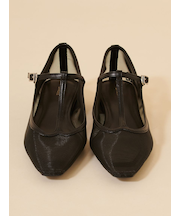 シアーローヒールパンプス