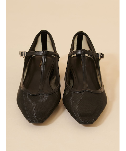 シアーローヒールパンプス