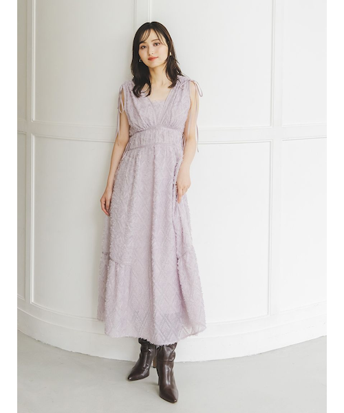 snidel ジャガードドロストディティールワンピース 00サイズあり】ジャガードドロストディティールワンピース(マキシ