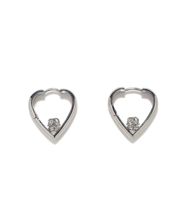 ハートフープピアス