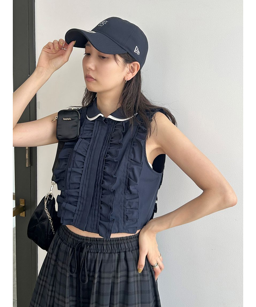 ノースリクロップドフリルシャツ ノースリクロップドフリルシャツ｜スナイデルの通販｜&mall（アンド