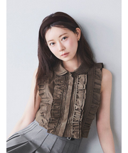 ノースリクロップドフリルシャツ