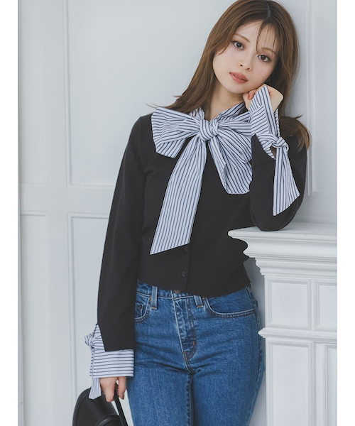 snidel ボウタイドッキングニットプルオーバー ボウタイドッキングニットプルオーバー｜スナイデルの通販｜&mall