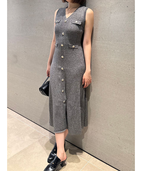 ノースリーブフロントボタンニットワンピース｜スナイデルの通販