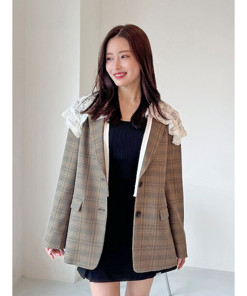 スナイデル　レースカラーテーラードジャケット レースカラーテーラードジャケット｜スナイデルの通販｜&mall