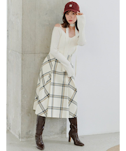 Sustainableロービングチェックミドルスカート