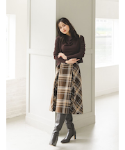 Sustainableロービングチェックミドルスカート