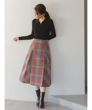 Sustainableロービングチェックミドルスカート
