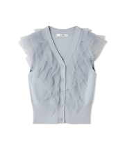 Sustainableチュールフリルニットプルオーバー