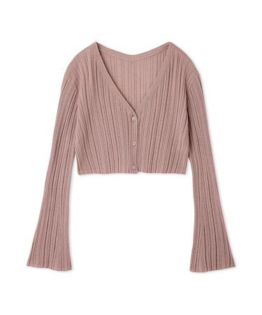 シンプルリブカーディガン