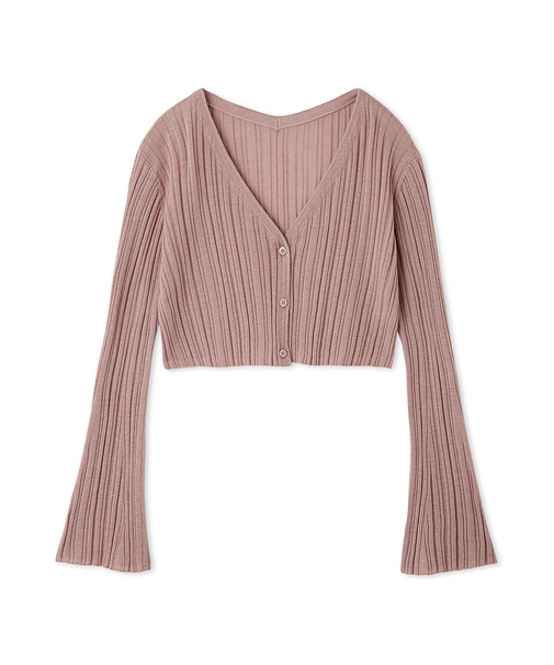 シンプルリブカーディガン