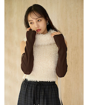 フェイクファーアメスリニットプルオーバー