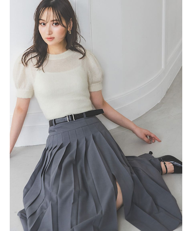 シアーモヘヤパフスリニットプルオーバー