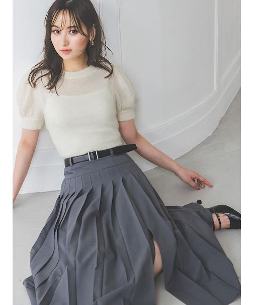 シアーモヘヤパフスリニットプルオーバー