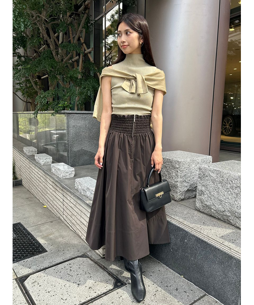 フロントジップフレアスカート