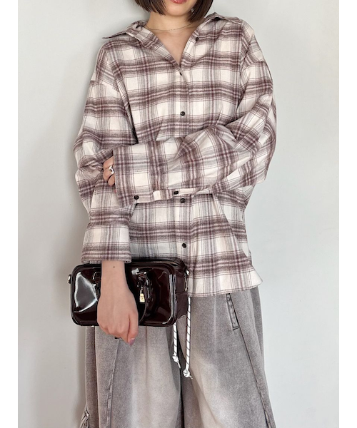 あ Mサイズラインストーン付きオーバーサイズネルシャツ オーバーサイズネルシャツ｜スナイデルの通販｜&mall（アンド