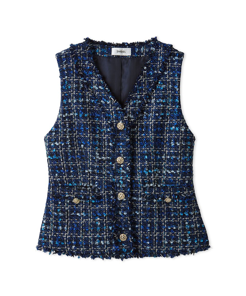 SNIDEL スナイデル ツイード ジレ ツイードジレ｜スナイデルの通販｜&mall（アンドモール）三井