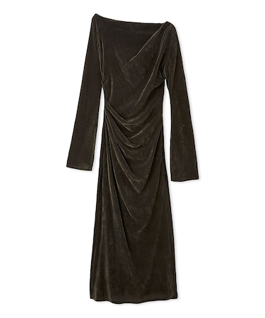 フロッキーベロアドレープドレス