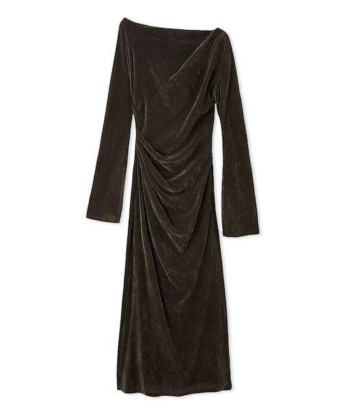 フロッキーベロアドレープドレス