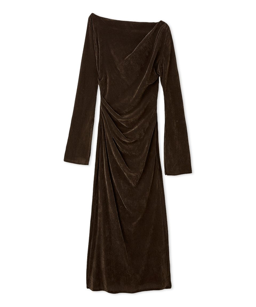 フロッキーベロアドレープドレス