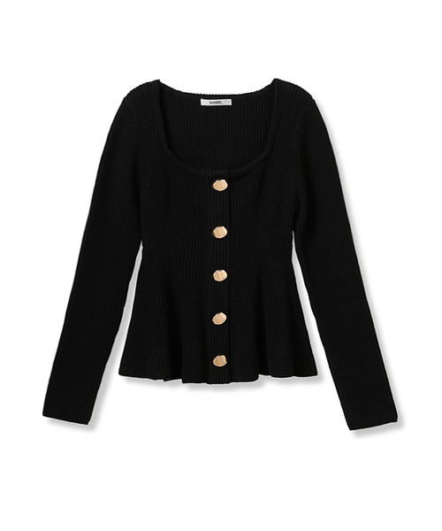 スクエアネックペプラムニットプルオーバー｜スナイデルの通販