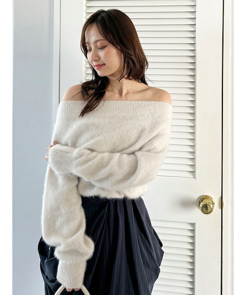 SNIDEL フォックスアルパカオフショルプルオーバー フォックスアルパカオフショルプルオーバー｜スナイデルの通販｜&mall