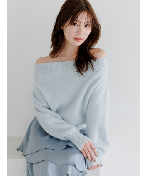 SNIDEL フォックスアルパカオフショルプルオーバー　完売品 フォックスアルパカオフショルプルオーバー(ニット)｜トップス