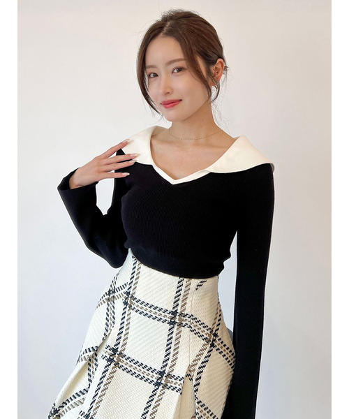 【新品未開封】SNIDEL オフショル衿ニットプルオーバー blk ブラック オフショル衿ニットプルオーバー｜スナイデルの通販｜&mall（アンド