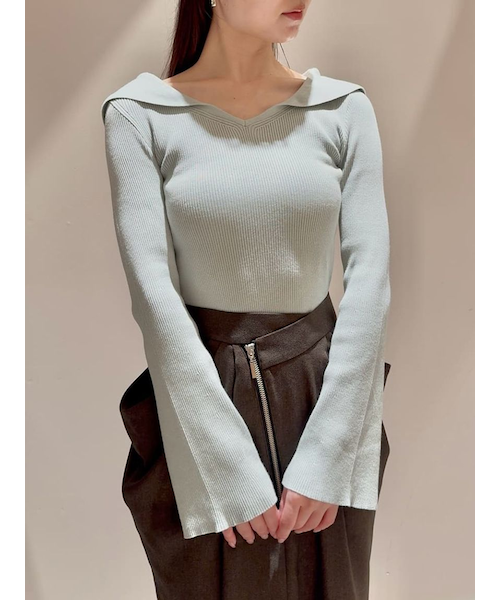 オフショル衿ニットプルオーバー｜スナイデルの通販｜&mall（アンド