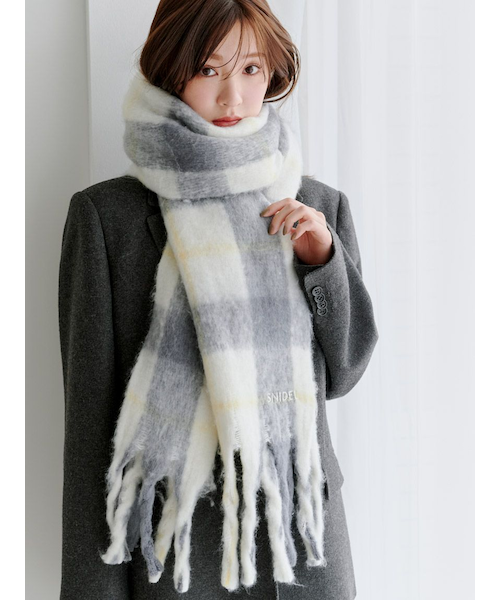 完売品 SINSS チェックマフラー SINSS（シンス）の「Cashmere Blend Muffler / カシミヤブレンド