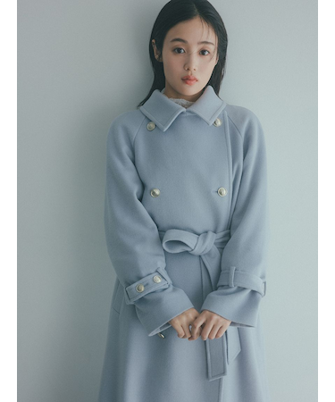 ウールカシミヤスタンドカラーコート