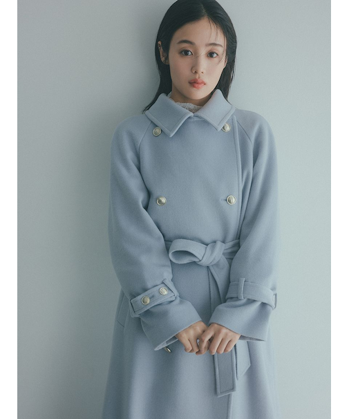 ウールカシミヤスタンドカラーコート