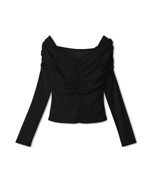 【新品】snidel ギャザーオフショルチュールトップス ギャザーオフショルチュールトップス｜スナイデルの通販｜&mall