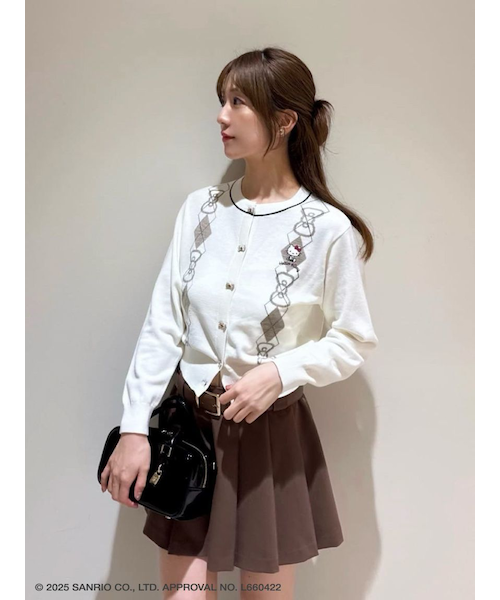 新品未使用 snidel  ハローキティ カーディガン アイボリー HELLO KITTY】アーガイルカーディガン｜スナイデルの通販｜&mall