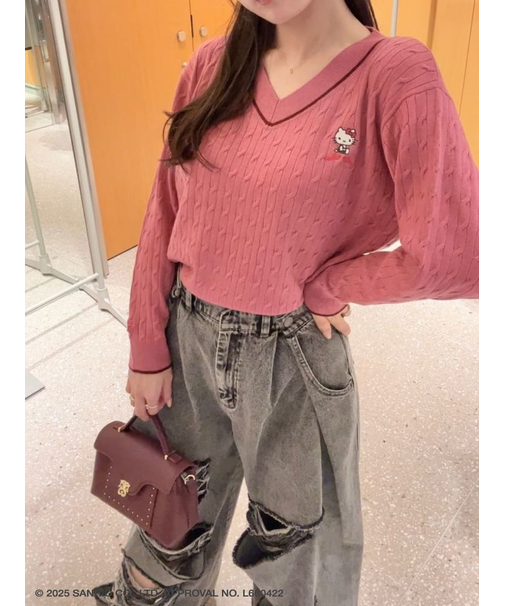 【HELLO KITTY】ケーブルプルオーバー