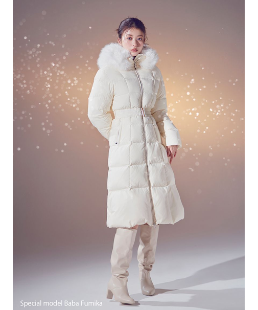 【00サイズあり】スタイルアップフレンチダウンロングコート