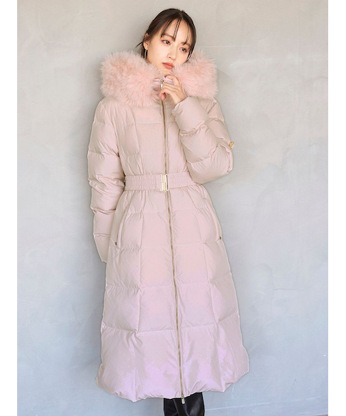 【00サイズあり】スタイルアップフレンチダウンロングコート