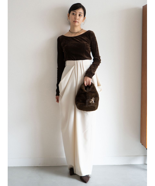 ハイウエストドレープパンツ